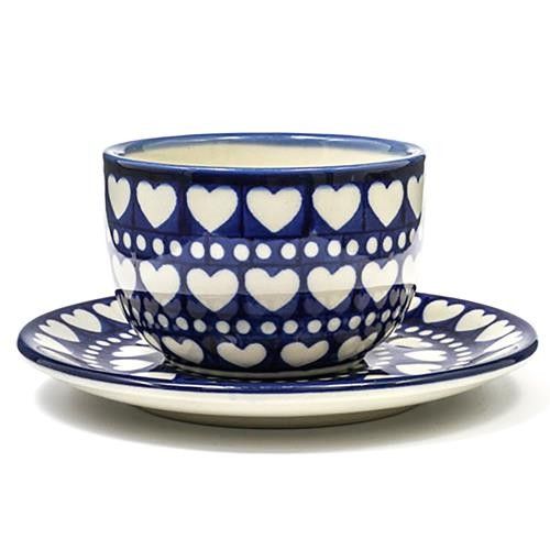 "Cup and saucer 230 ml -  Blue Valentine"
