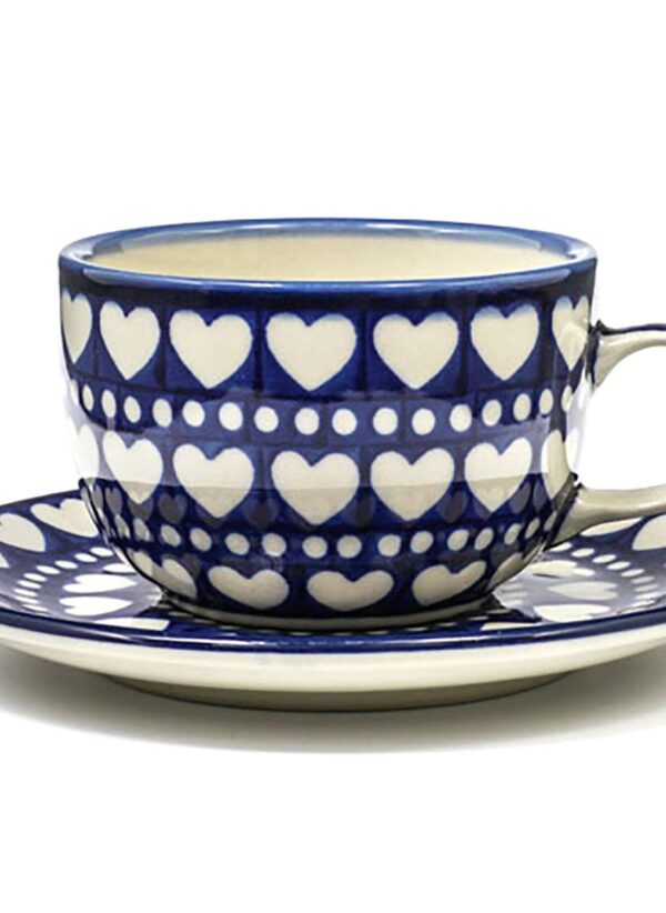 "Cup and saucer 230 ml -  Blue Valentine" - Image 2