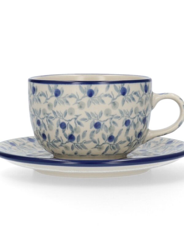 "Cup and saucer 230 ml -  Blue Olive"