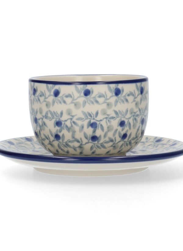 "Cup and saucer 230 ml -  Blue Olive" - Image 2