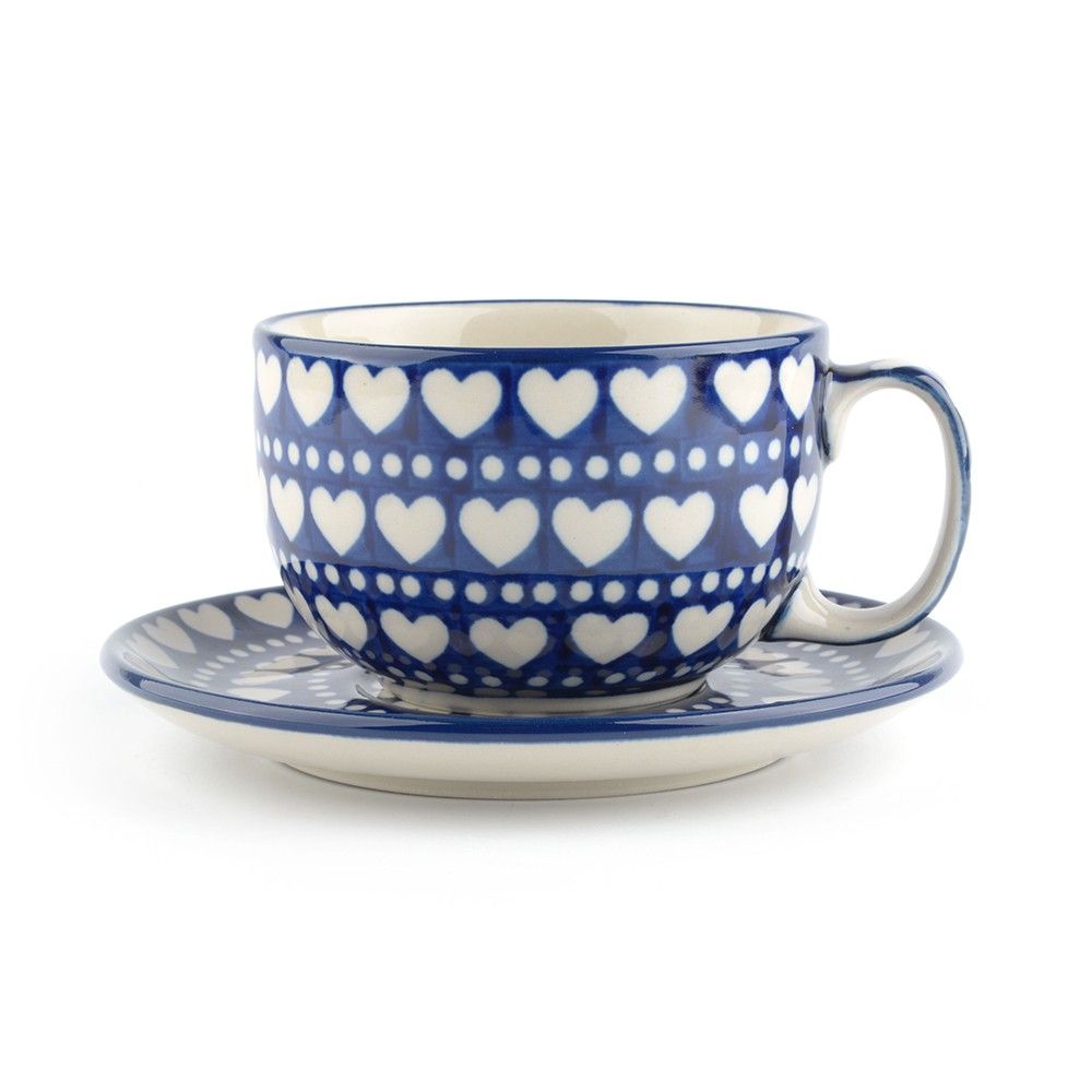 "Cup and saucer 400 ml -  Blue Valentine"