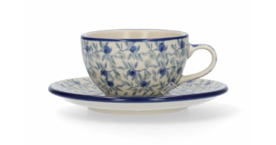 "Cup and saucer 170 ml -  Blue Olive"