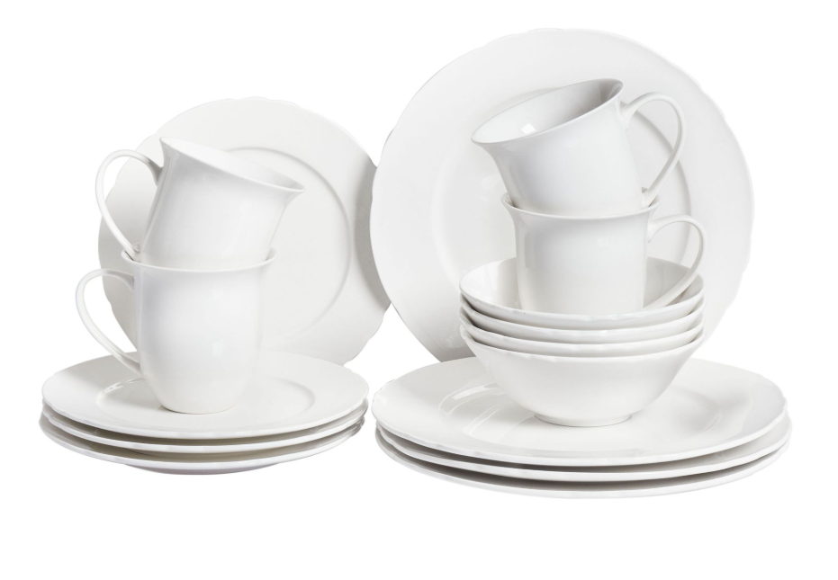 "16-piece tableware set ELDERBERRY  Porcelain White"