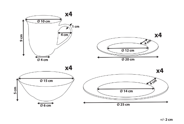 "16-piece tableware set ELDERBERRY  Porcelain White" - Image 3