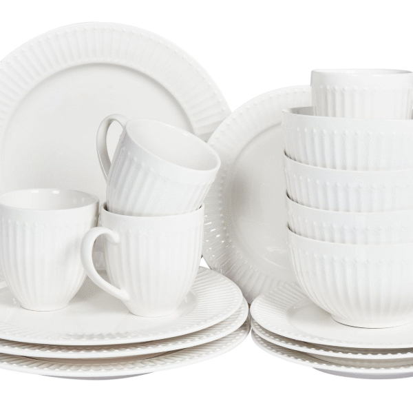 "16-piece dinnerware set COWSLIP  Porcelain White"