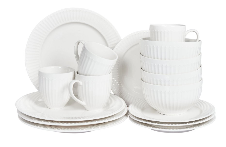 "16-piece dinnerware set COWSLIP  Porcelain White"