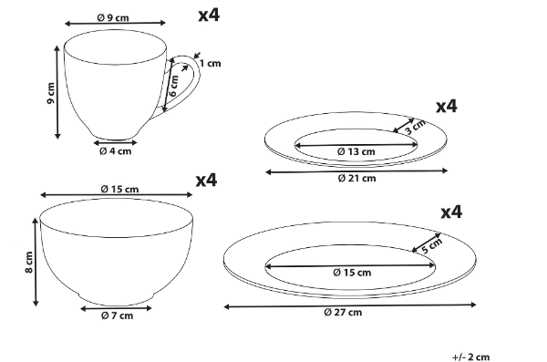 "16-piece dinnerware set COWSLIP  Porcelain White" - Image 3