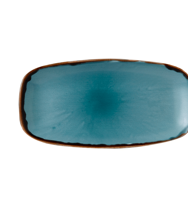 "Rectangular plate with rounded  corners, blue HVBLXO141"