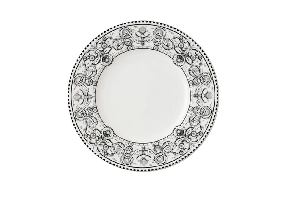 "Plate Steampunk White,  bone china 8114BC103"
