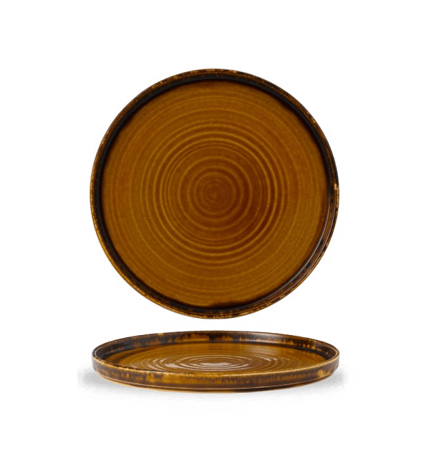 "Plate with vertical rim,  brown HVBRWP261"