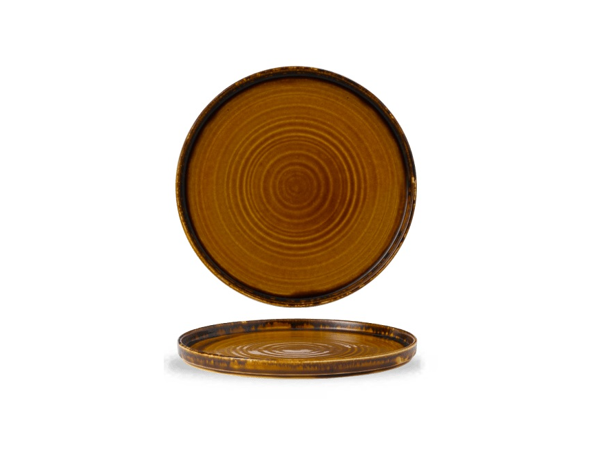 "Plate with vertical rim,  brown HVBRWP261"