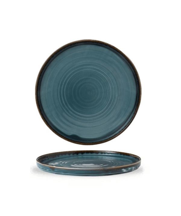 "Plate with vertical rim,  blue HVBLWP261"