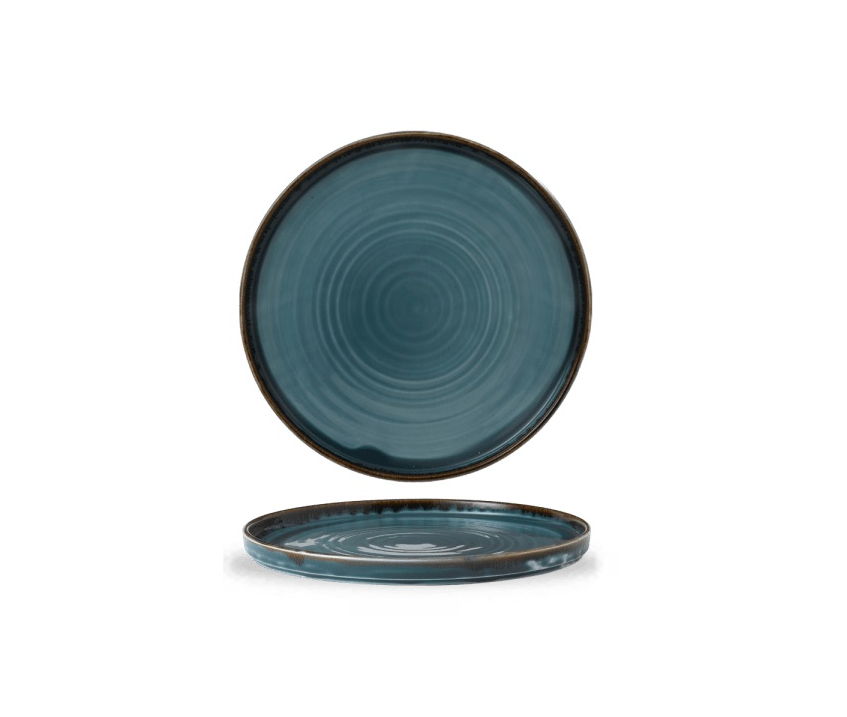 "Plate with vertical rim,  blue HVBLWP261"