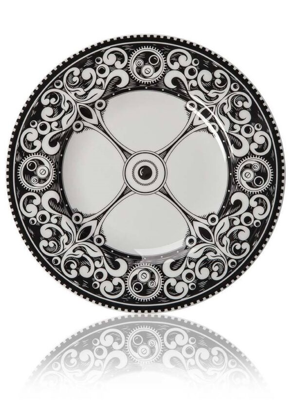 "Plate  Steampunk Black,  bone china 8113BC105"