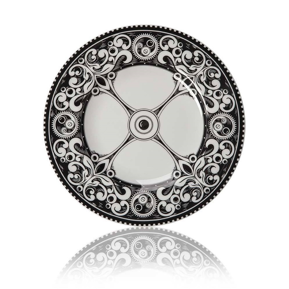 "Plate  Steampunk Black,  bone china 8113BC105"