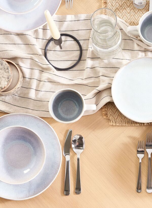 "16-piece tableware set SESAME  Stoneware Light Gray" - Image 4