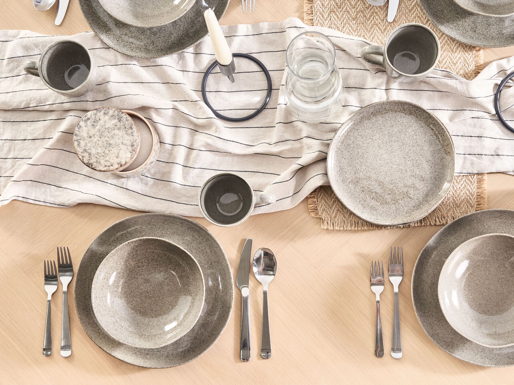"16-piece dinnerware set COSTMARY Stoneware Gray" - Image 4