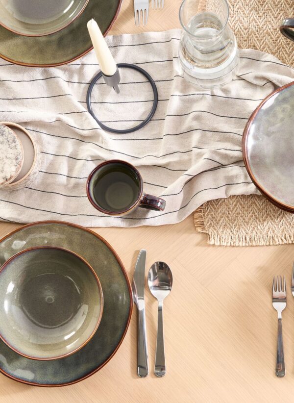 "16-piece tableware set THYME  Stoneware Dark Green" - Image 4