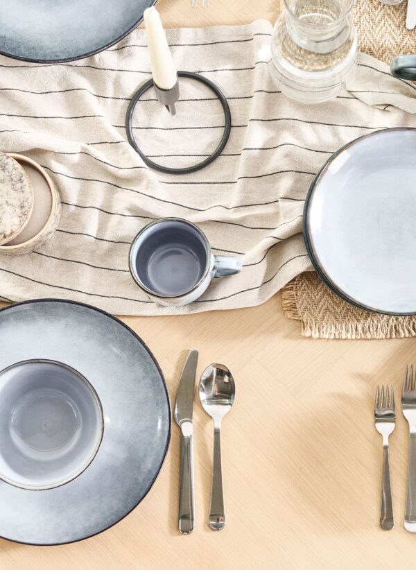 "16-piece tableware set JUNIPER  Stoneware Light Blue" - Image 2