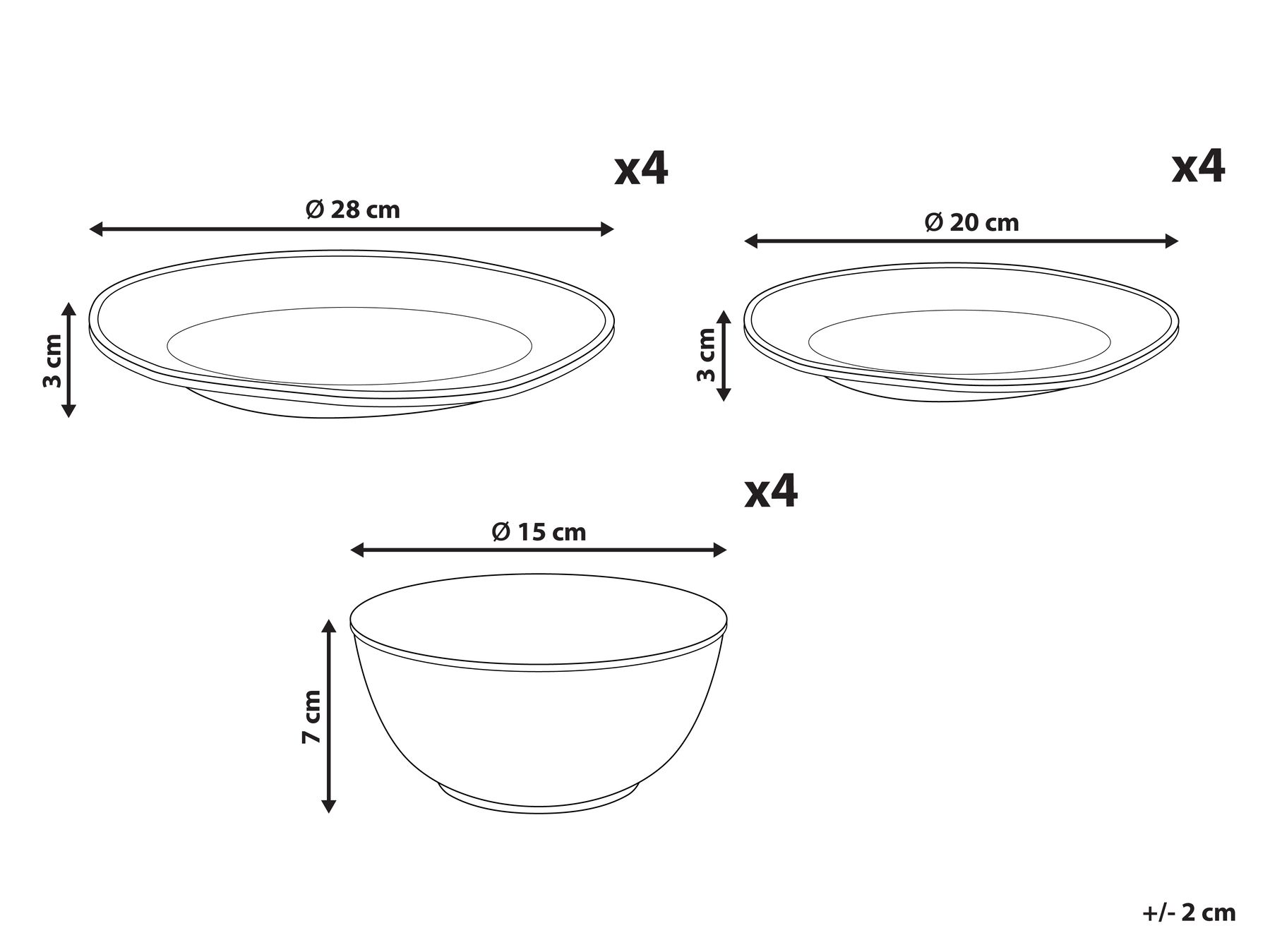"12-piece tableware set CHERVIL  Stoneware Light Beige" - Image 3