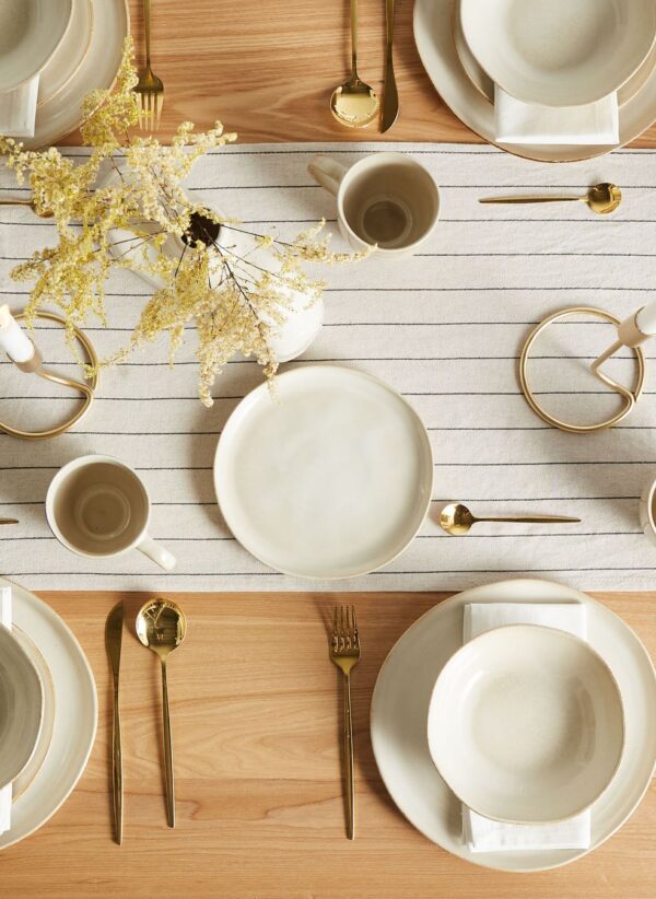 "12-piece tableware set HOPS  Stoneware Light Beige" - Image 4