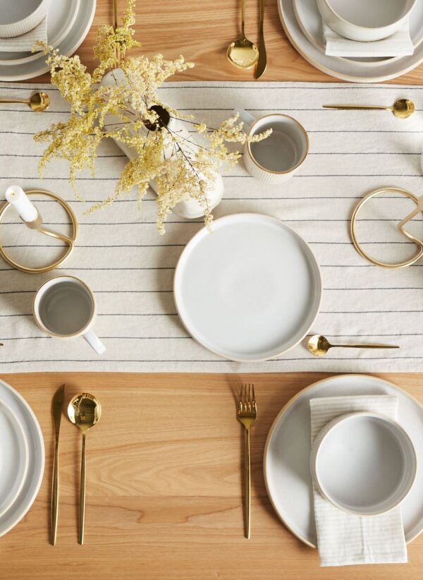 "12-piece dinnerware set SPIKENARD  Stoneware Off-white" - Image 4