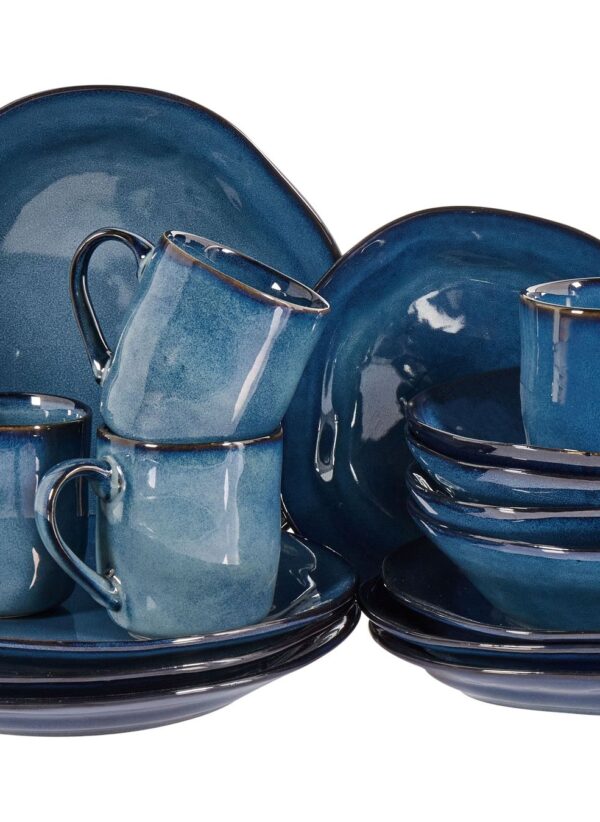HAWTHORN 16-Piece Stoneware Dinnerware Set – Blue