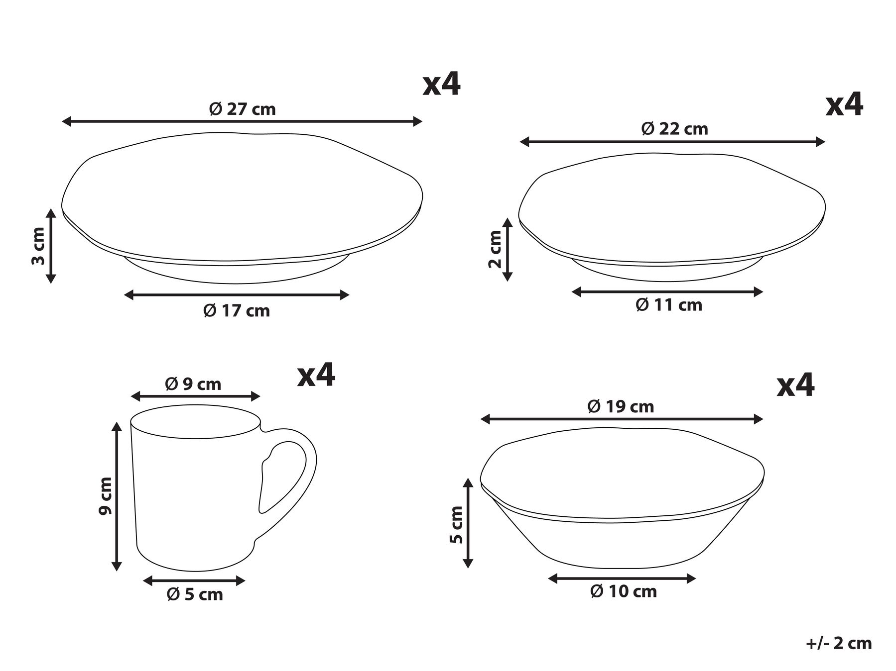 HAWTHORN 16-Piece Stoneware Dinnerware Set – Blue - Image 3