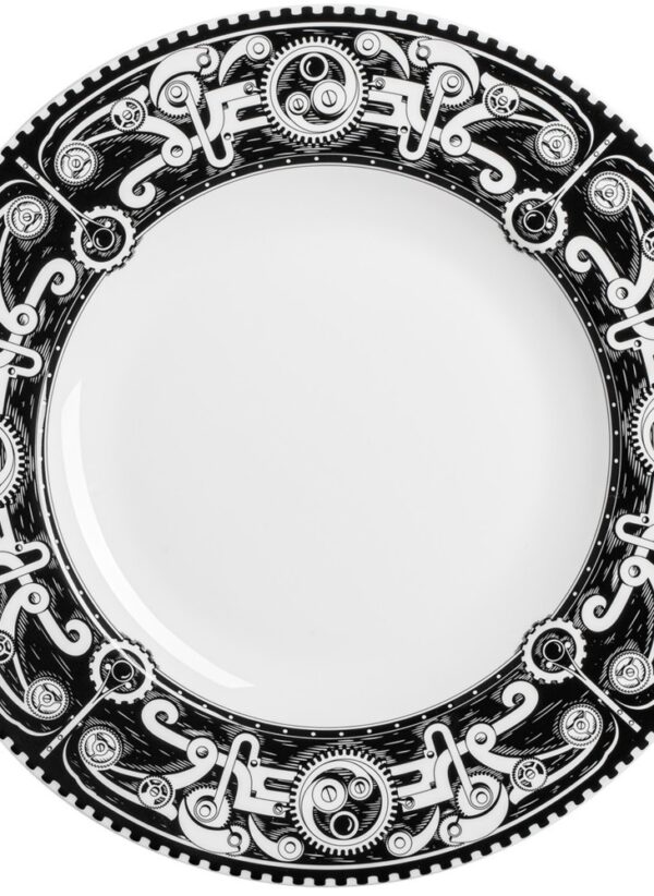 "Plate Steampunk Black,  bone china 8113BC102"